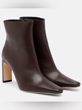 STAUD Wally 90 leather ankle boots